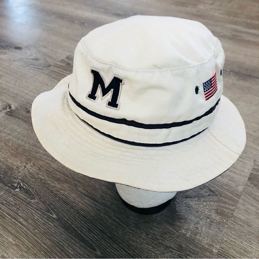 Vintage 2001 Y2K University Of Missouri Toppers Bucket Hat Size S/M Beige